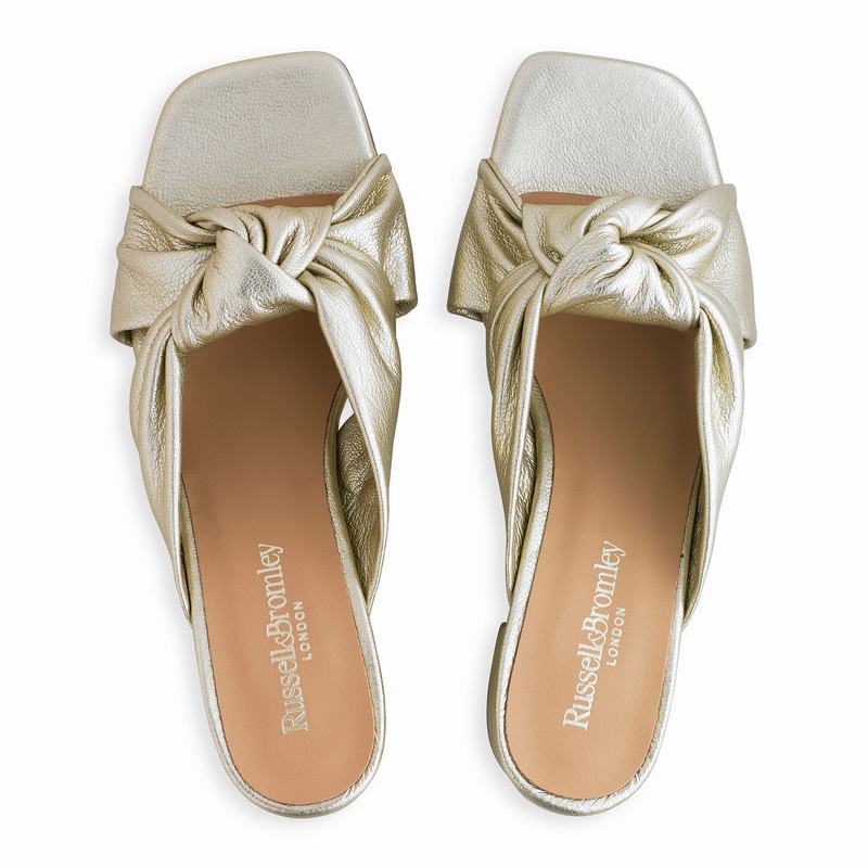 Russell And Bromley Top Knot Kilehæl Sandaler Dame Metallic | ERB3160YP
