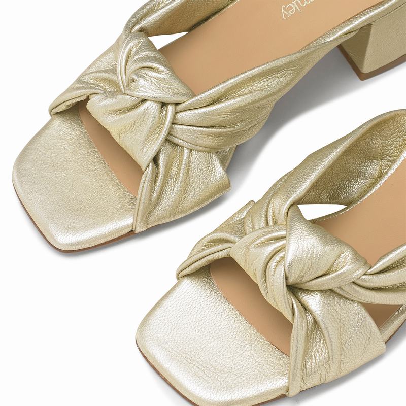Russell And Bromley Top Knot Kilehæl Sandaler Dame Metallic | ERB3160YP