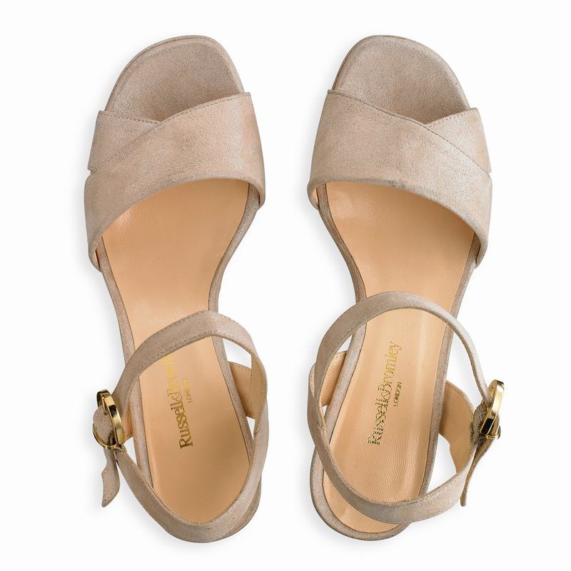 Russell And Bromley Topform Kilehæl Sandaler Dame Metallic | JAT4963VY
