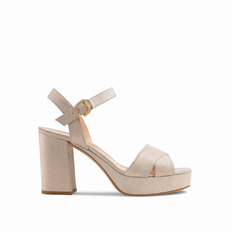 Russell And Bromley Topform Kilehæl Sandaler Dame Metallic | JAT4963VY