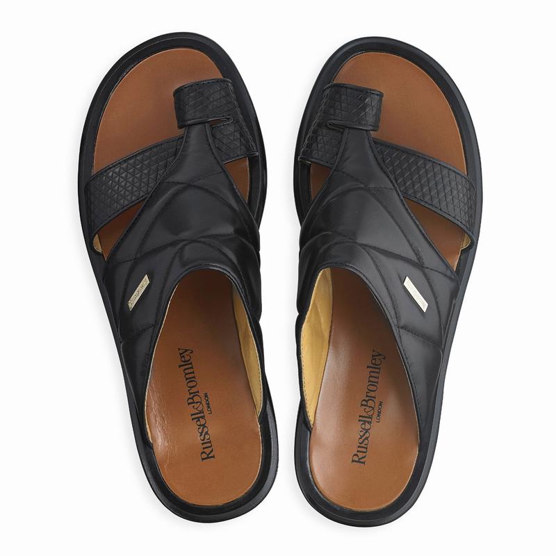 Russell And Bromley Vernazza Sandaler Herre Sort | JBM2859YX