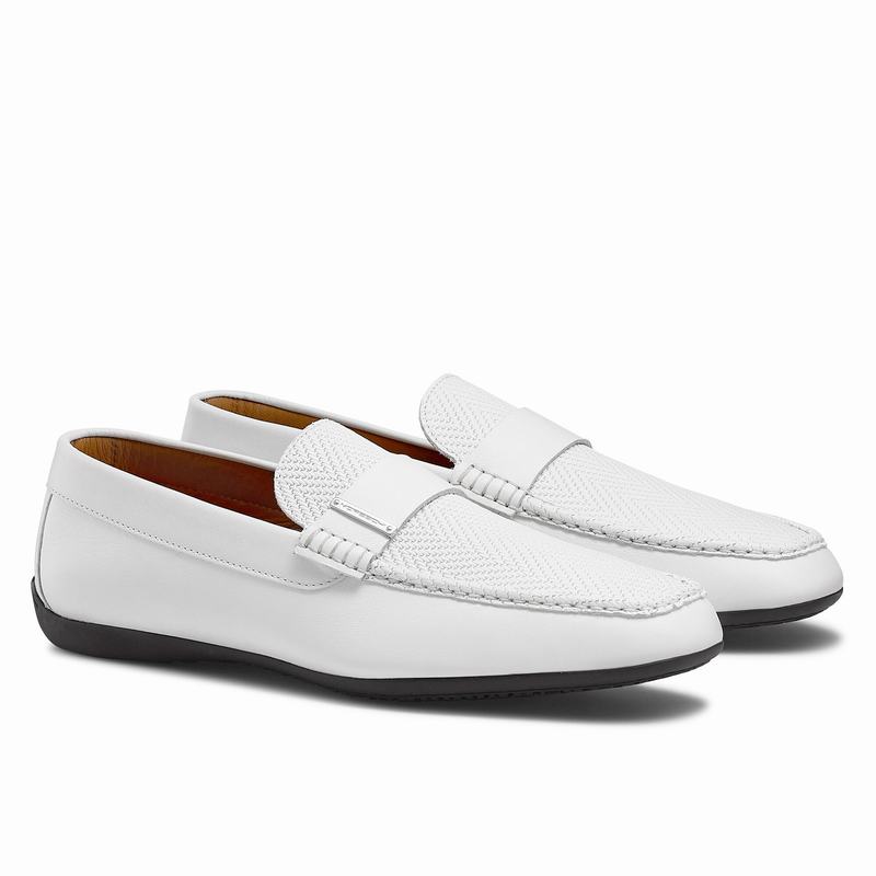 Russell And Bromley Yoga Mokkasiner Herre Hvide | SBP8188XA