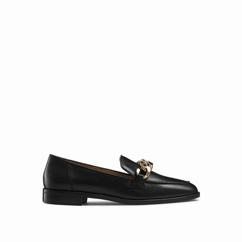 Russell And Bromley Keychain Mokkasiner Dame Sort | QAS4043VG