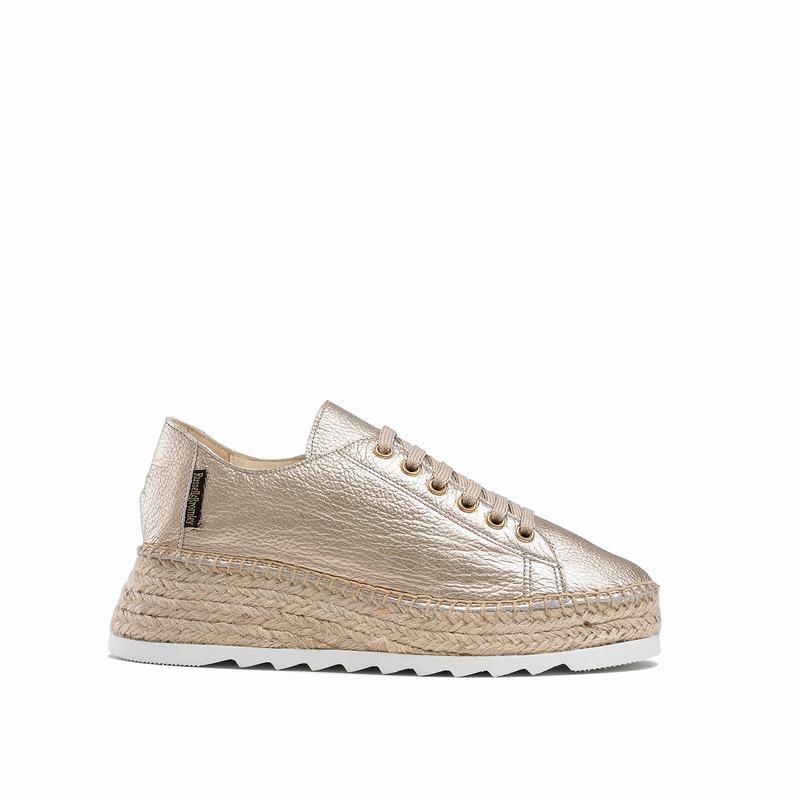 Russell And Bromley Kick Back Espadrillos Dame Metallic | ABS218XL