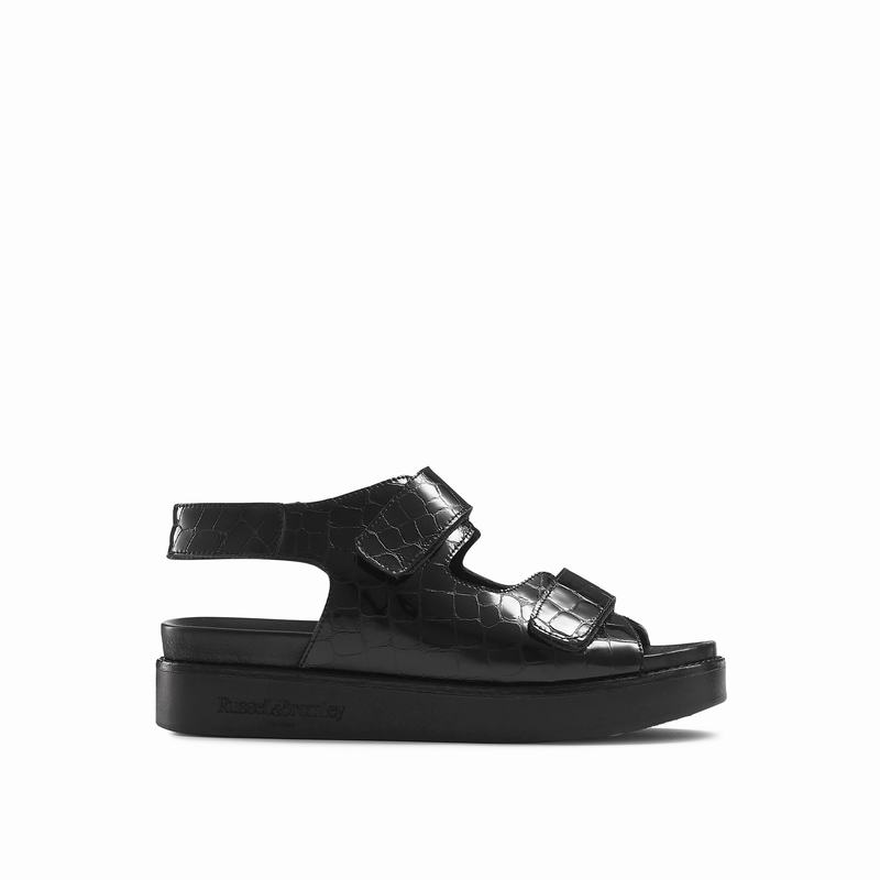 Russell And Bromley Nice Kilehæl Sandaler Dame Sort | CSA938KQ